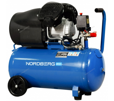 КОМПРЕССОР поршневой V-образный 220В, ресив. 50л, 410л/мин NORDBERG ECO NCE50/410V